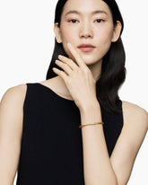 X Cablespira® Station Bracelet in 18K Yellow Gold with Pavé Diamonds, 4mm